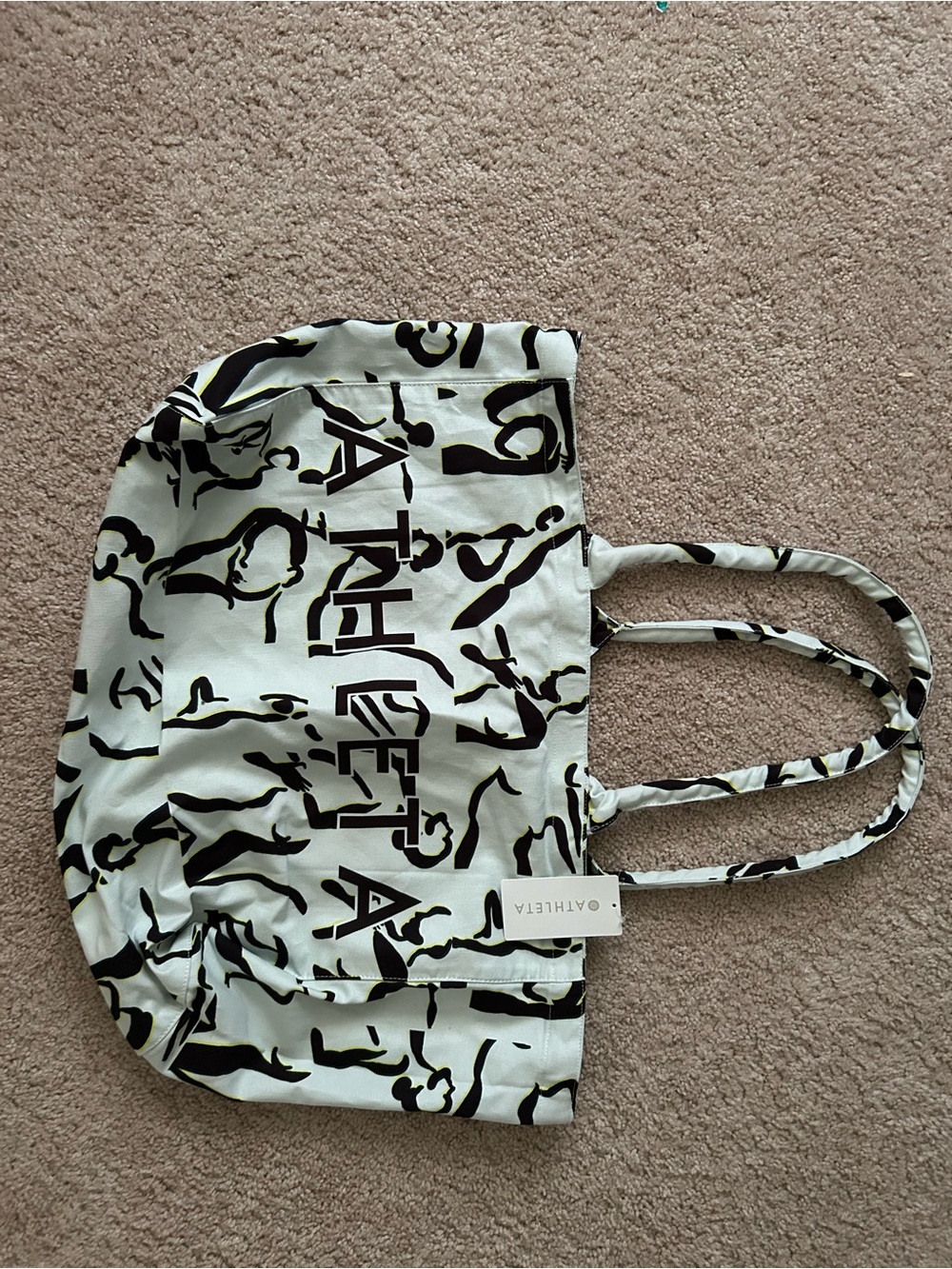 Athleta Black and White Graphic Logo Tote